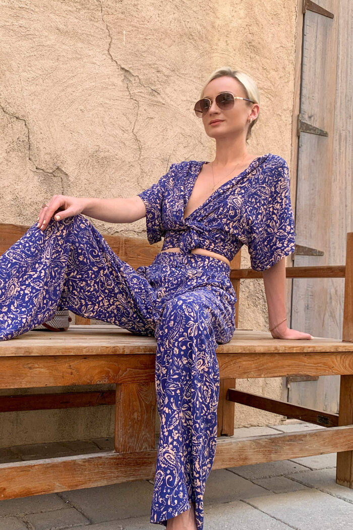 Woman Wearing Cotton Coord Set