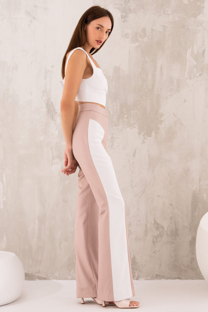 Beigewhite Duotone Trousers &Bull; Trousers Two Colors