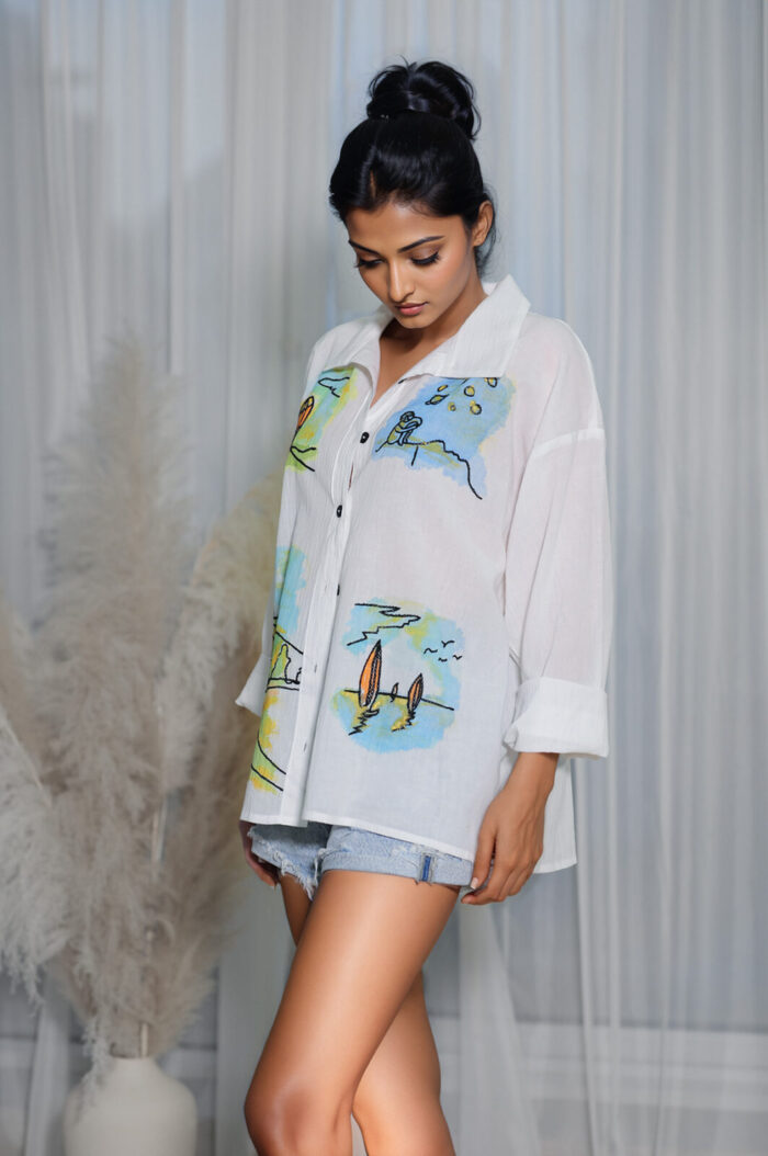 Woman Wearing Cotton Shirt