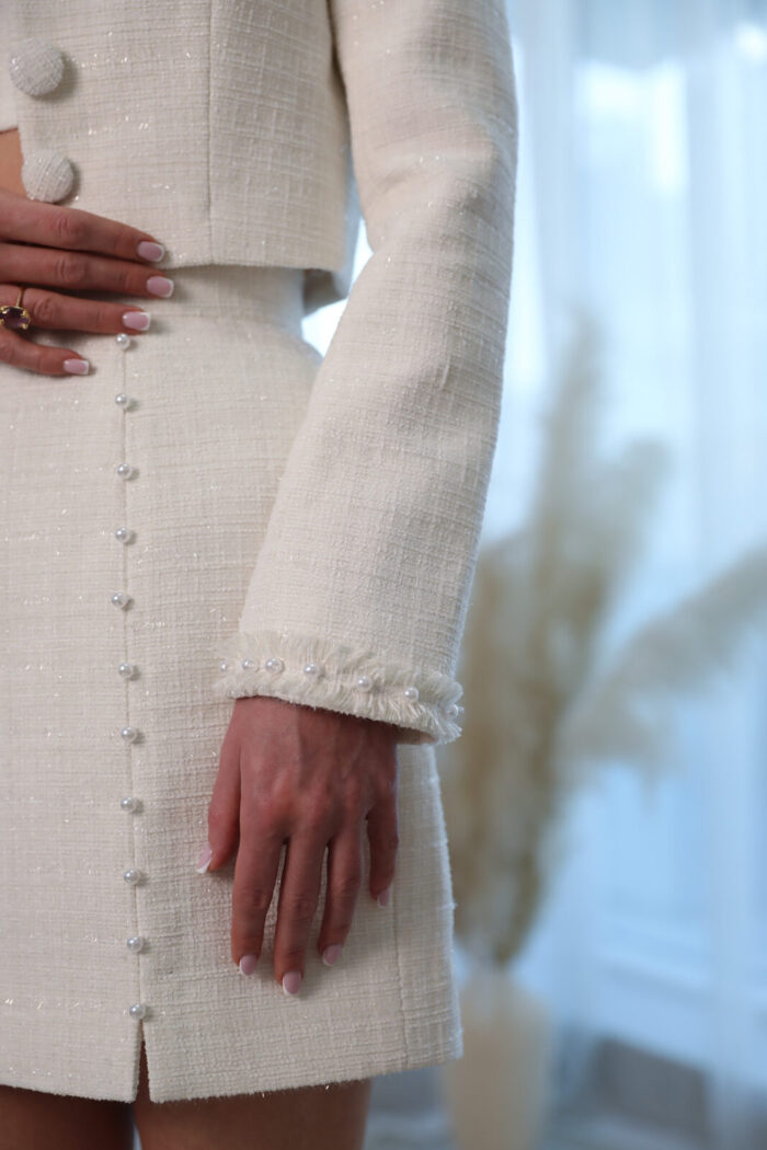 Closeup Details Of Tweed Jacket