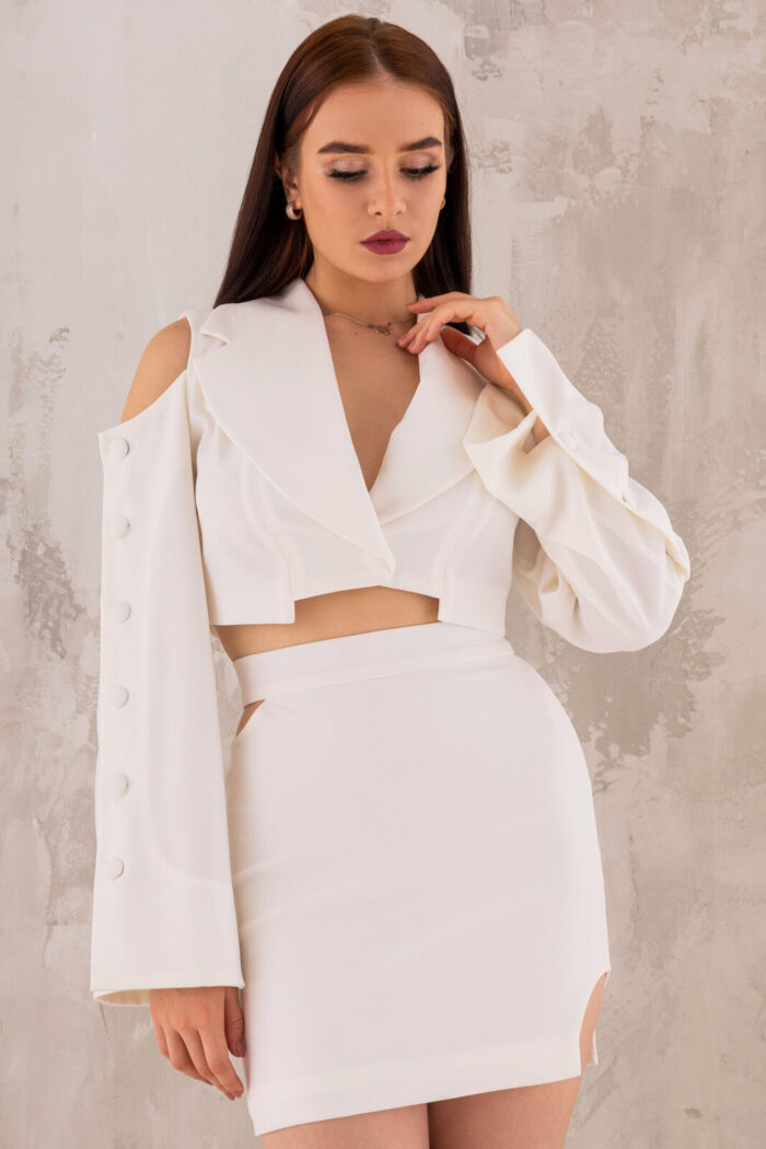 Avant-Garde Mini Skirt &Bull; White Mini Skirt 2