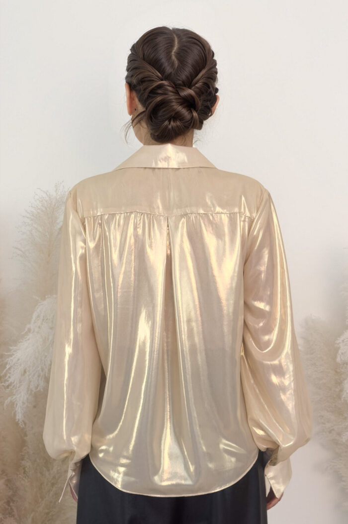 Golden Radiance Metallic Blouse &Bull; Metallic Golden Blouse
